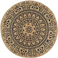 Handmade jute carpet with dark blue print 120 cm - Carpet