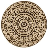 Handmade jute carpet with dark brown print 90 cm - Carpet