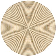 Handmade jute rug spiral design white 150 cm - Carpet