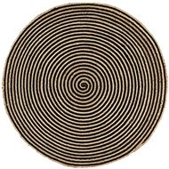 Handmade jute carpet spiral design black 120 cm - Carpet