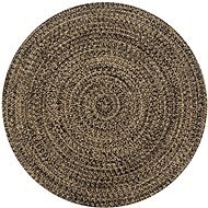 Handmade jute carpet black and natural 120 cm - Carpet