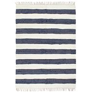 Hand-woven rug Chindi cotton 80x160 cm blue-white - Carpet