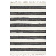 Hand-woven rug Chindi cotton 80x160 cm anthracite-white - Carpet