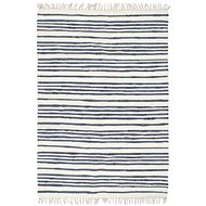 Hand-woven rug Chindi cotton 120x170 cm blue-white - Carpet