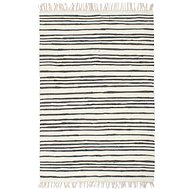 Hand-woven rug Chindi cotton 80x160 cm anthracite-white - Carpet