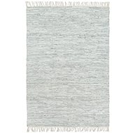 Hand-woven rug Chindi leather 120x170 cm light gray - Carpet