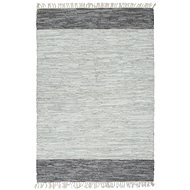 Hand-woven carpet Chindi leather 160x230 cm gray - Carpet
