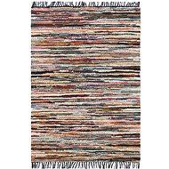 Hand-woven carpet Chindi leather 120x170 cm multicoloured - Carpet