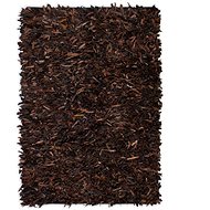 Genuine shaggy carpet 80x160 cm brown - Carpet