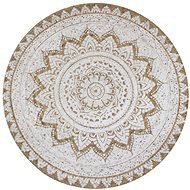 Kusový koberec zo splietanej juty s potlačou 90 cm okrúhly - Koberec