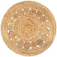 Piece jute carpet with braided design 90 cm round - Carpet