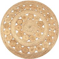 Piece jute carpet with braided design 150 cm round - Carpet