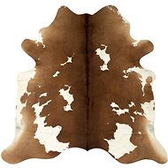 Brown and white genuine cowhide carpet 150x170 cm - Fur