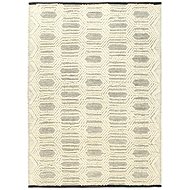 Carpet hand-woven wool 80x150 cm white-black - Carpet