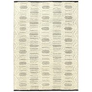 Carpet hand-woven wool 140x200 cm white-black - Carpet