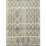 Carpet hand-woven wool 80x150 cm black and white - Carpet