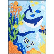 Carpet with multicoloured print 80x150 cm textile - Carpet