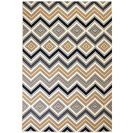 Moderní koberec se zigzag vzorem 140×200 cm hnědo-černo-modrý - Koberec