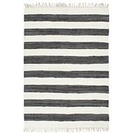 Ručně tkaný koberec Chindi bavlna 200×290 cm antracitovo-bílý - Koberec