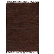 Ručně tkaný koberec Chindi kůže 160×230 cm hnědý - Koberec