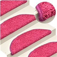 Carpet stair treads 15 pcs pink 65×21×4 cm - Stair Treads