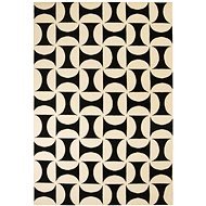 Modern szőnyeg geometrikus mintával, 180×280 cm, bézs-fekete - Szőnyeg
