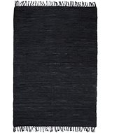 Ručně tkaný koberec Chindi kůže 80×160 cm černý - Koberec
