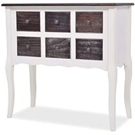 Cantilever chest of drawers with 6 drawers brown-white wooden - Chest of Drawers