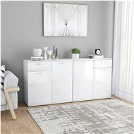 White sideboard with high gloss 160 x 36 x 75 cm chipboard 3054777 - Sideboard