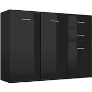 Sideboard black with high gloss 105 x 30 x 75 cm chipboard 800700 - Sideboard
