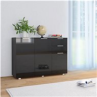Sideboard black with high gloss 107 x 35 x 76 cm 283719 - Sideboard