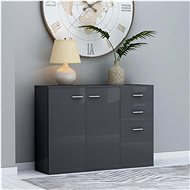 Gray sideboard with high gloss 105 x 30 x 75 cm chipboard 800701 - Sideboard