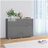 Gray sideboard with high gloss 107 x 35 x 76 cm 283720 - Sideboard