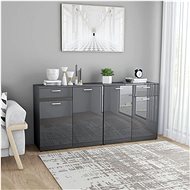 Gray sideboard with high gloss 160 x 36 x 75 cm chipboard 3054779 - Sideboard