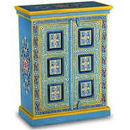 Sideboard solid mango wood turquoise hand painted - Sideboard