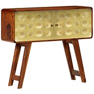 Sideboard 90 x 30 x 77 cm massive sheesham with gold print - Sideboard
