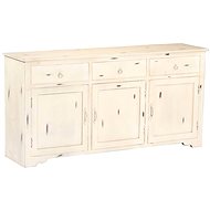 Sideboard white 160 x 40 x 80 cm solid mango wood - Sideboard