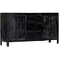 Sideboard black 147 x 40 x 80 cm solid mango wood - Sideboard