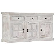 Sideboard white 140 x 40 x 74 cm solid mango wood - Sideboard