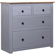Sideboard gray 80 x 40 x 83 cm massive pine series Panama - Sideboard