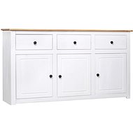 Sideboard white 135 x 40 x 80 cm massive pine series Panama - Sideboard