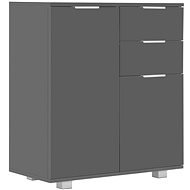 Gray sideboard with high gloss 71 x 35 x 76 cm chipboard - Sideboard