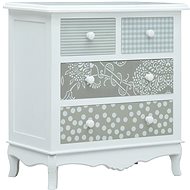 Sideboard with 4 drawers white and gray 65.5 x 35 x 68 cm MDF - Sideboard
