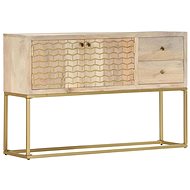 Gold sideboard 120 x 30 x 75 cm solid mango wood - Sideboard