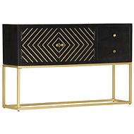 Sideboard black and gold 120 x 30 x 75 cm massive mango tree - Sideboard