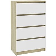 Sideboard white and sonoma oak 60 x 35 x 98.5 cm chipboard - Sideboard