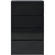 Black sideboard with high gloss 60 x 35 x 98.5 cm chipboard - Sideboard