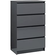 Gray sideboard with high gloss 60 x 35 x 98.5 cm chipboard - Sideboard