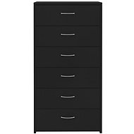 Sideboard with 6 drawers black 50 x 34 x 96 cm chipboard - Sideboard