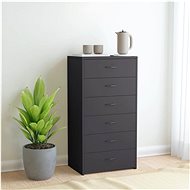 Sideboard with 6 drawers gray 50 x 34 x 96 cm chipboard - Sideboard
